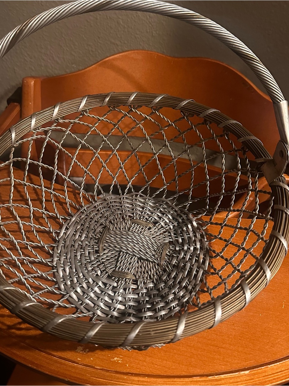 Woven Metal Decorative Basket - Gray